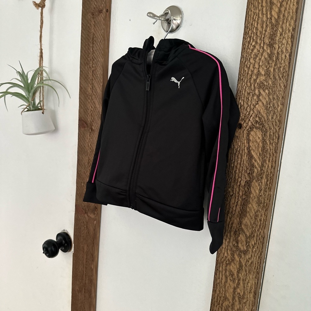 Puma 3T Toddler Girl Black Pink Silky Track Hooded Zip Jacket
Euc - Picture 6 of 8